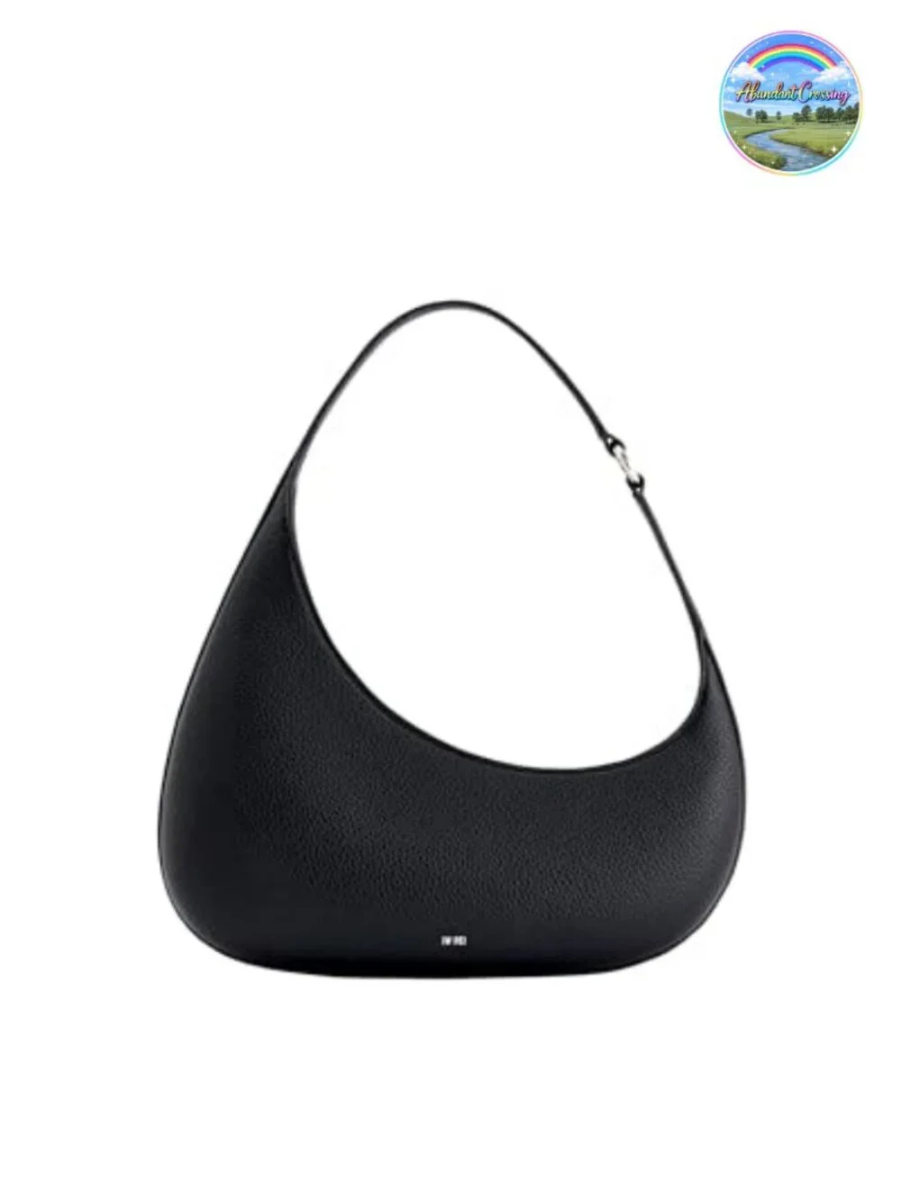 Vegan Leather Shoulder Bag with Zipper Closure, 3 Compartments